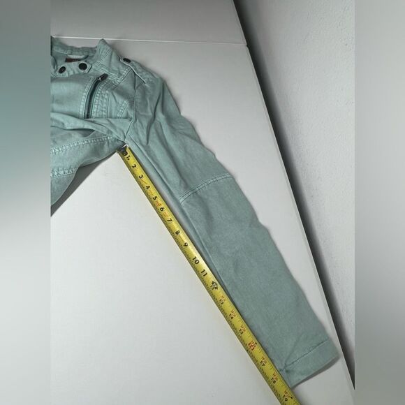 EDC Turquoise Blue Denim Moto Jacket Cotton Full Zipper EU S/ US S Y2K NWOT - Picture 13 of 14